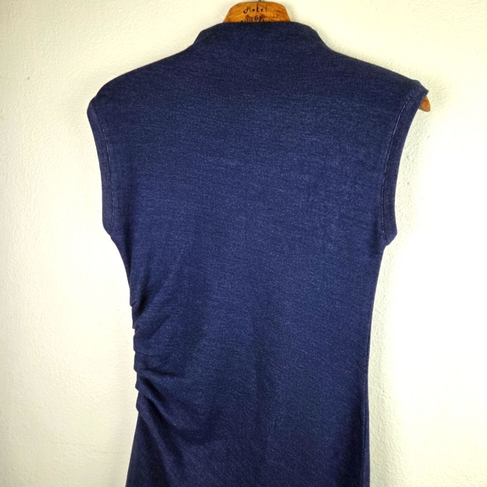 OGL Women's Side Ruched Scrunched Navy Sleeveless Super Soft Dress Size Large - Picture 7 of 10